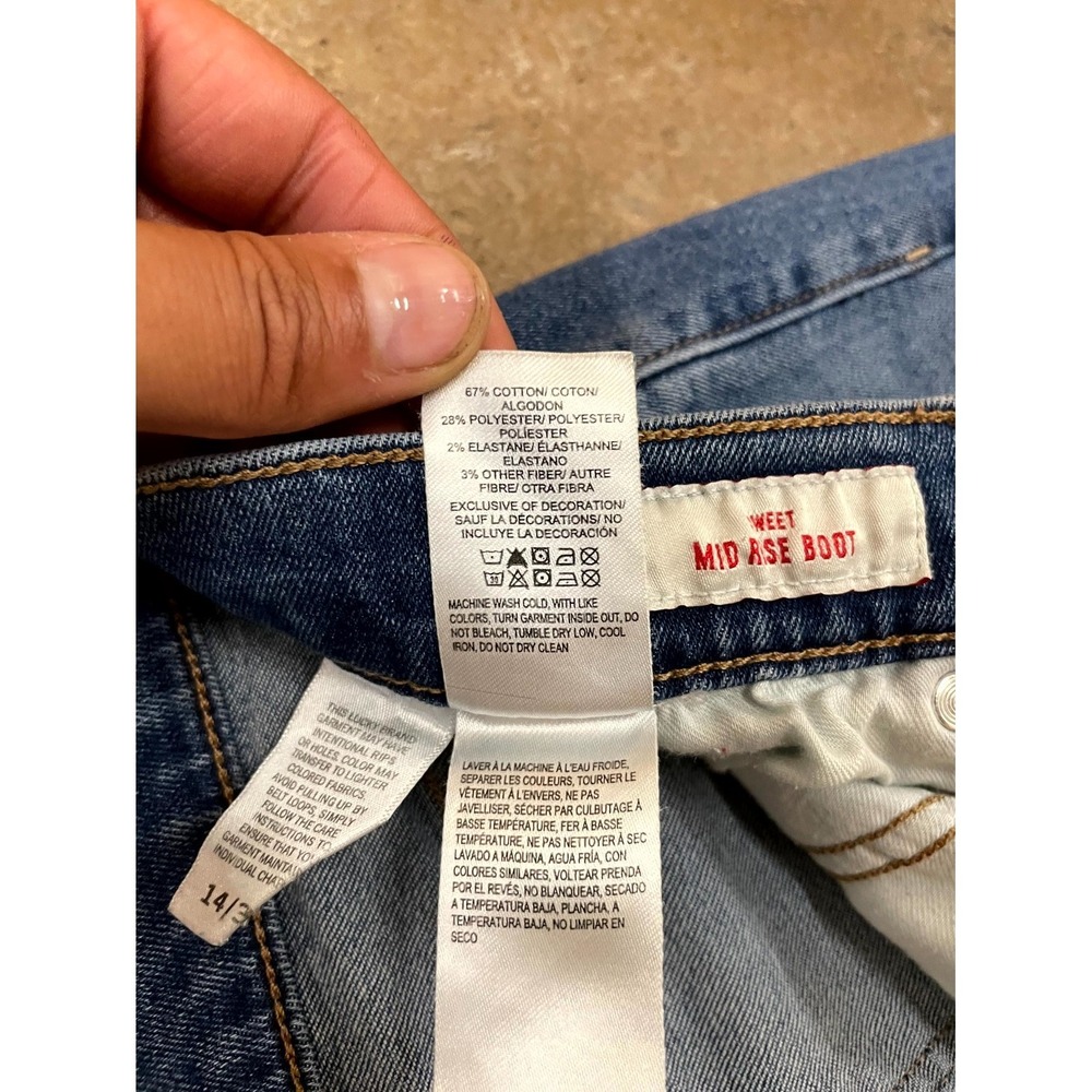 Lucky Brand Sweet Bootcut Jeans Womens 14/32 Blue Denim Cotton Stretch Mid Rise - Picture 10 of 16